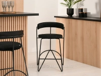 Eleganckie krzesło barowe RUFIN CZARNY - CZARNE NOGI - nowoczesna forma