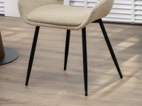 Krzesło BOUCLE BEŻOWE GRACE ORZECH CZARNE NOGI - minimalistyczna podstawa