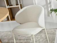 Kubełkowe krzesło do salonu MAREN JASNY KREM - KREM - wygodne siedzisko