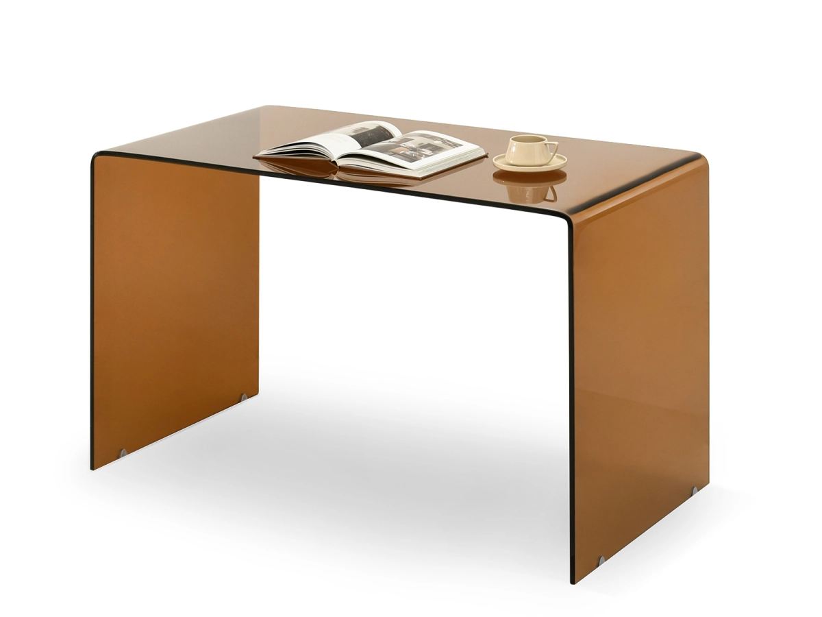 Eleganckie biurko do domowego gabinetu AMARIL BRĄZOWE SZKŁO