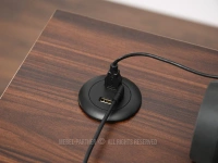 Elektrycznie podnoszone biurko OTSO 120 ORZECH - CZARNY - porty USB