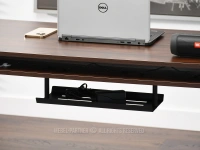 Elektrycznie podnoszone biurko OTSO 120 ORZECH - CZARNY - półka na laptopa i kable