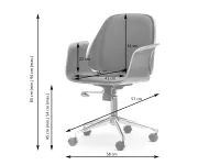 Wygodne krzesło do biurka ENRIC ORZECH - CZARNY EKOSKÓRA - wymiary fotela biurowego