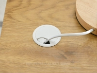Biurko z podnoszonym blatem OTSO BIAŁY-DĄB BIAŁA NOGA - dodatkowo miejsce na przeprowadzenie kabli 