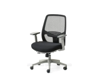 Ergonomiczny fotel biurowy LARGO CZARNY PODSTAWA SZARY - bez zagłówka