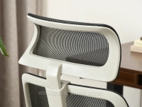Ergonomiczny fotel biurowy LARGO CZARNY PODSTAWA SZARY - regulowany zagłówek
