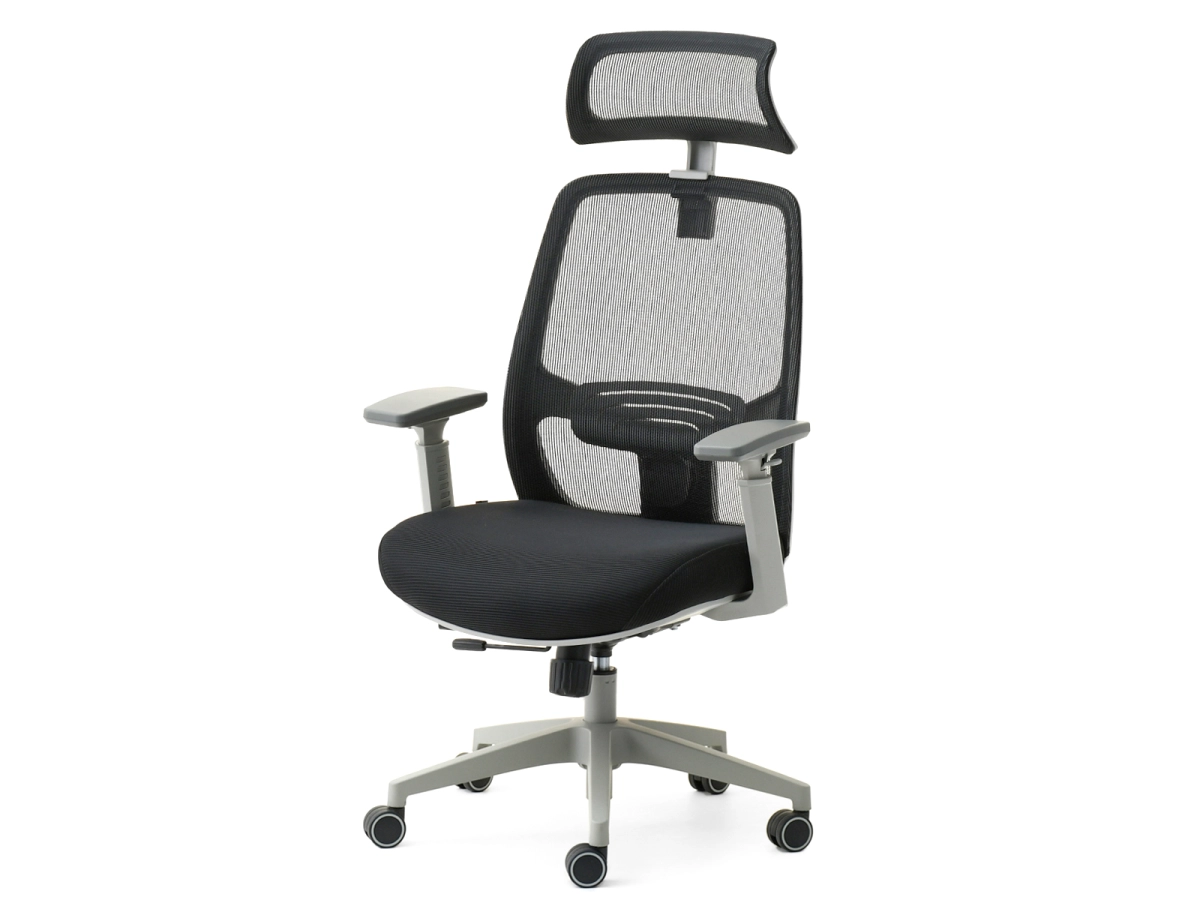 Ergonomiczny fotel biurowy LARGO CZARNY PODSTAWA SZARY