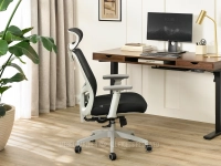 Ergonomiczny fotel biurowy LARGO CZARNY PODSTAWA SZARY - komfortowe siedzisko
