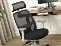 Ergonomiczny fotel biurowy LARGO CZARNY PODSTAWA SZARY - tkanina oddychająca mesh