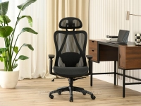 Ergonomiczny fotel do pracy z siatki mesh DAREN CZARNY - profesjonalny fotel do pracy bądź nauki
