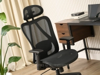 Ergonomiczny fotel do pracy z siatki mesh DAREN CZARNY -czarna, oddychająca tkanina MESH