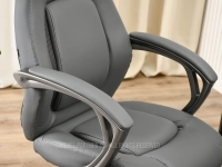 Ergonomiczny fotel biurowy DEKER SZARY z ekoskóry - skórzane podłokietniki