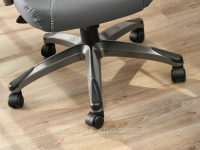 Ergonomiczny fotel biurowy DEKER SZARY z ekoskóry - mobilna podstawa na kółkach