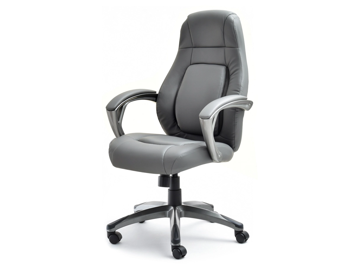 Ergonomiczny fotel biurowy DEKER SZARY z ekoskóry