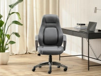 Ergonomiczny fotel biurowy DEKER SZARY z ekoskóry - ergonomiczny fotel do biurka