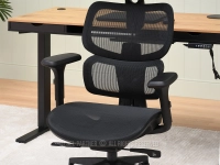 Fotel biurowy ergonomiczny CZARNY MESH HANOI - podparcie lędźwi