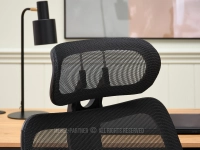 Fotel biurowy ergonomiczny CZARNY MESH HANOI - wygodny zagłówek