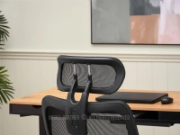 Fotel biurowy ergonomiczny CZARNY MESH HANOI - regulacja zagłówka