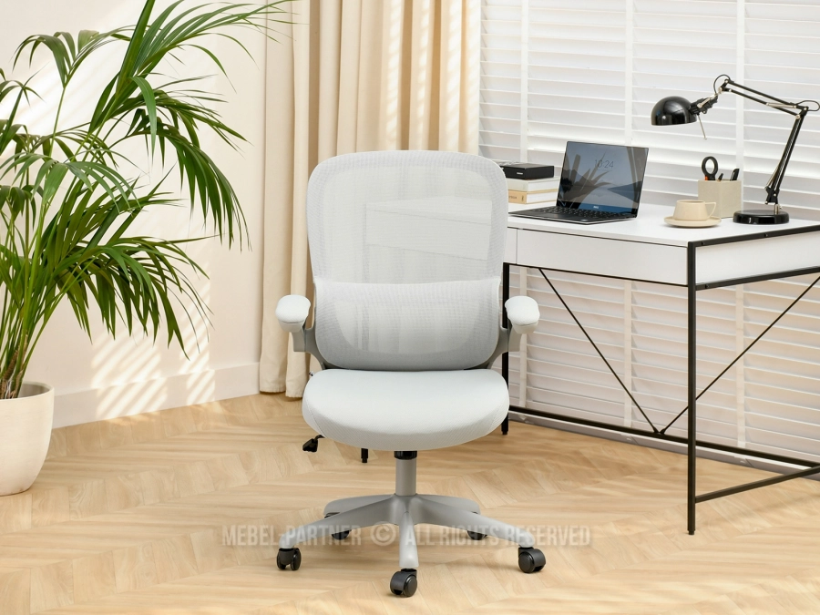 Ergonomiczny fotel obrotowy w stonowanej kolorystyce