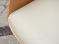 Fotel biurowy z wysokim oparciem LEONARD BUK KREMOWY - kremowa skóra ekologiczna