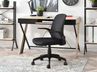 Fotel biurowy wentylowany ALTO CZARNY - CZARNA NOGA - ergonomiczny fotel biurowy