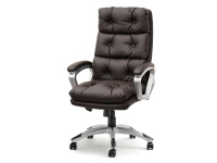 Produkt: Fotel-biurowy benon brąz skóra-ekologiczna, podstawa szary