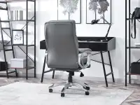 Fotel obrotowy do biurka BENON SZARY EKO-SKÓRA - SZARY - fotel do biurka ze skóry ekologicznej