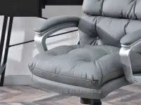 Fotel obrotowy do biurka BENON SZARY EKO-SKÓRA - SZARY - krzesło biurowe z wygodnym siedziskiem