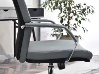Fotel do pracy przy komputerze BOND SZARY EKO-SKÓRA - komfortowy fotel do biurka