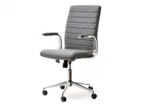 Produkt: Fotel biurowy cruz szary skóra ekologiczna, podstawa chrom