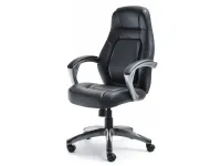 Produkt: Fotel biurowy deker czarny skóra ekologiczna, podstawa szary