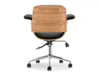 Fotel biurowy drewniany DUCK DĄB CZARNY - CHROM - widok z tyłu
