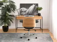 Fotel biurowy drewniany DUCK DĄB CZARNY - CHROM - drewniany fotel do biura