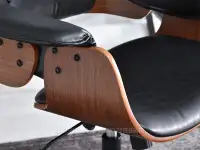 Krzesło obrotowe do biurka DACK ORZECH CZARNY - CZARNY - szybki i łatwy  montaż 