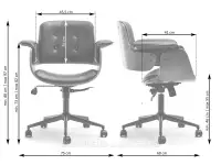 Krzesło obrotowe do biurka DACK ORZECH CZARNY - CZARNY - wymiary