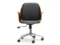 Wygodne krzesło do biurka ENRIC ORZECH - CZARNY EKOSKÓRA