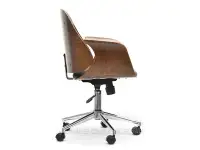 Wygodne krzesło do biurka ENRIC ORZECH - CZARNY EKOSKÓRA