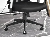 Czarny fotel biurowy ergonomiczny FELIX - CZARNA NOGA - mobilna podstawa