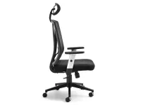 Czarny fotel biurowy ergonomiczny FELIX - CZARNA NOGA - profil