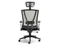Czarny fotel biurowy ergonomiczny FELIX - CZARNA NOGA - tył