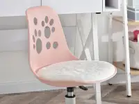 Krzesło obrotowe dla dziewczynki FOOT RÓŻOWE - BIAŁY - fotel do biurka