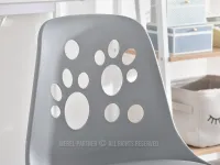 Krzesło dla dziecka do biurka FOOT SZARY - BIAŁY - wzór łapek na oparciu