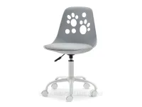 Krzesło dla dziecka do biurka FOOT SZARY - BIAŁY - półprofil