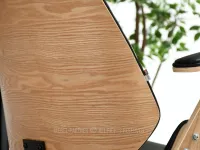 Fotel biurowy z regulacją FRANK DĄB CZARNY - NOGA CHROM - wytrzymałe drewno