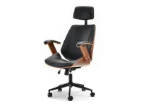 Produkt: Fotel biurowy frank orzech-czarny skóra ekologiczna, podstawa czarny