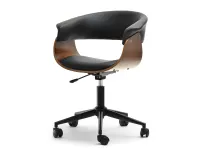 Produkt: Fotel biurowy manza czarny-orzech skóra ekologiczna, podstawa czarny