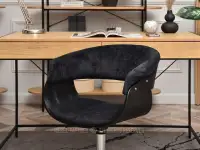Wygodny fotel do biurka MANZA CZARNA TKANINA - bryła siedziska