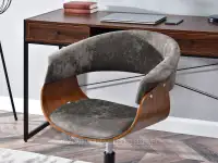 Krzesło do biurka obrotowe MANZA ORZECH BRĄZ - CZARNY - krzesło z kubełkowym siedziskiem