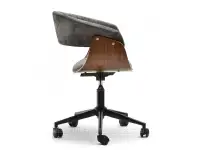 Krzesło do biurka obrotowe MANZA ORZECH BRĄZ - CZARNY - profil