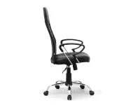 Fotel biurowy mesh z funkcją bujania OLIVER CZARNY - CHROM - profil